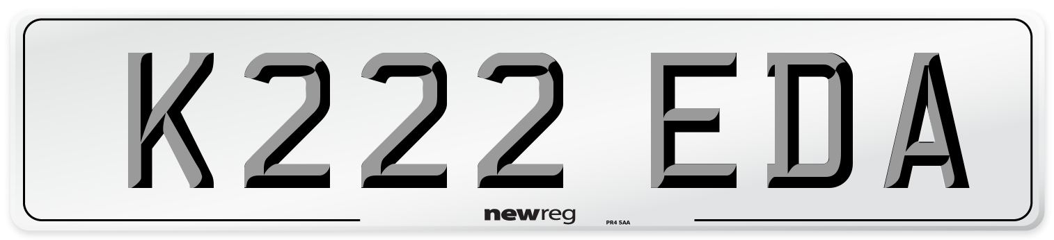 K222 EDA Number Plate from New Reg